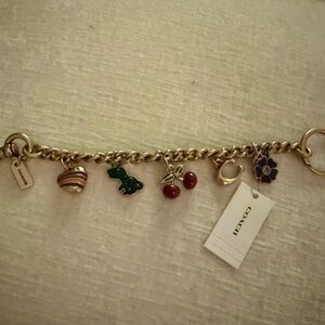 NWT Coach motif chain bag charm